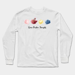 Grow Positive Thoughts flowers modern Long Sleeve T-Shirt